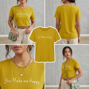Casual T-Shirt Mustard Yellow